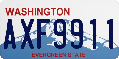 WA license plate AXF9911