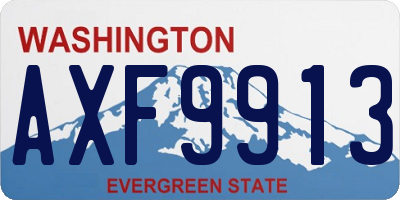 WA license plate AXF9913