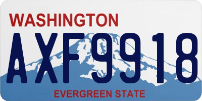 WA license plate AXF9918