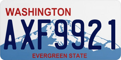 WA license plate AXF9921