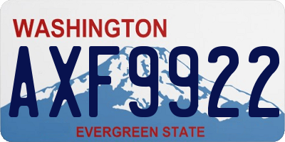 WA license plate AXF9922