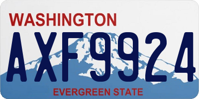 WA license plate AXF9924