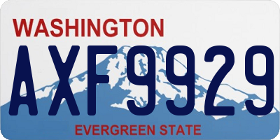 WA license plate AXF9929