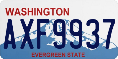 WA license plate AXF9937