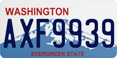 WA license plate AXF9939