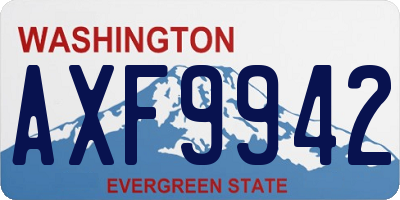 WA license plate AXF9942