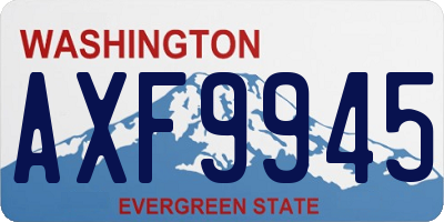 WA license plate AXF9945