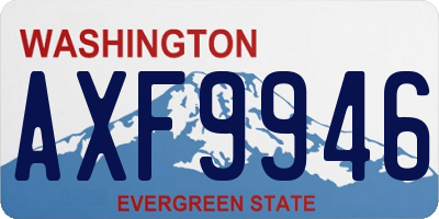 WA license plate AXF9946