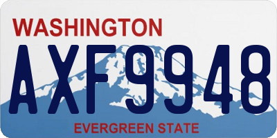 WA license plate AXF9948