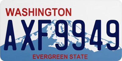 WA license plate AXF9949