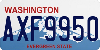 WA license plate AXF9950