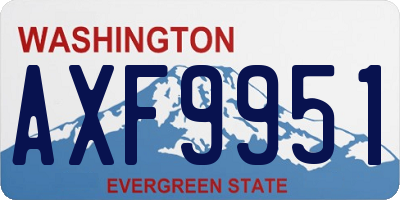 WA license plate AXF9951