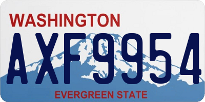WA license plate AXF9954