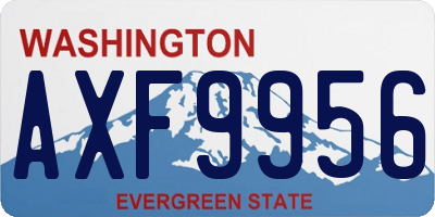 WA license plate AXF9956