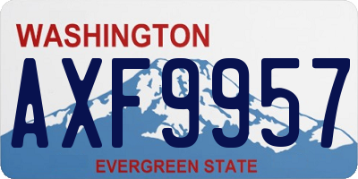WA license plate AXF9957