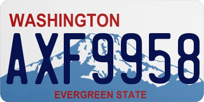 WA license plate AXF9958