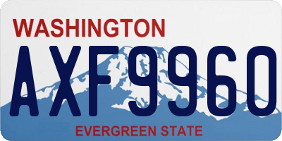 WA license plate AXF9960