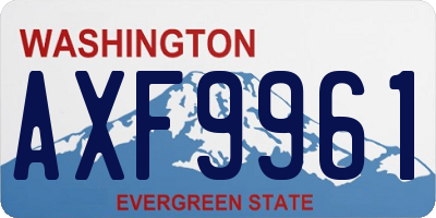 WA license plate AXF9961