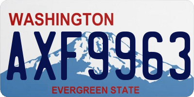 WA license plate AXF9963