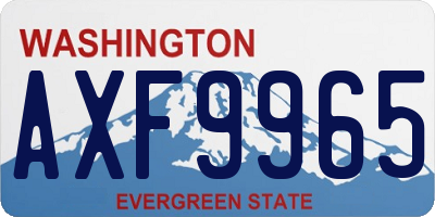 WA license plate AXF9965