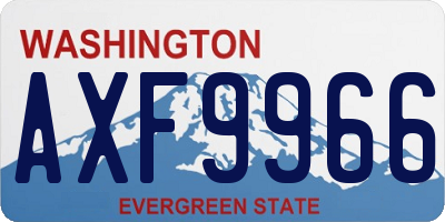 WA license plate AXF9966
