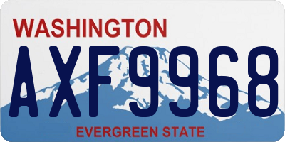 WA license plate AXF9968