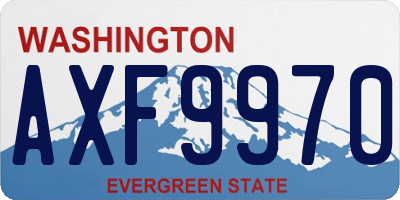 WA license plate AXF9970