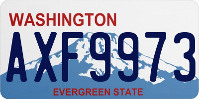 WA license plate AXF9973