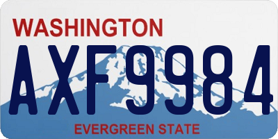 WA license plate AXF9984