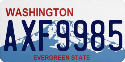 WA license plate AXF9985