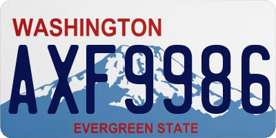 WA license plate AXF9986