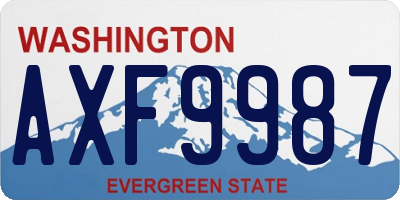 WA license plate AXF9987