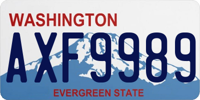 WA license plate AXF9989