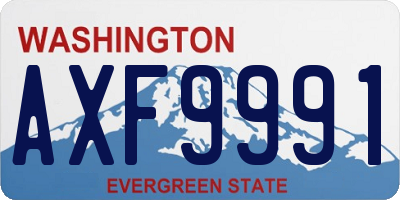 WA license plate AXF9991