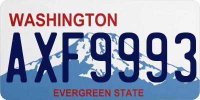 WA license plate AXF9993