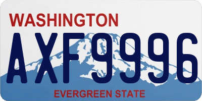WA license plate AXF9996