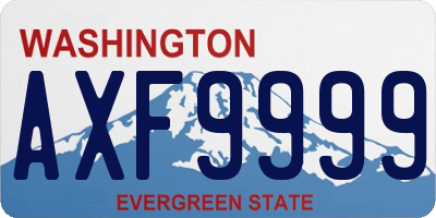 WA license plate AXF9999