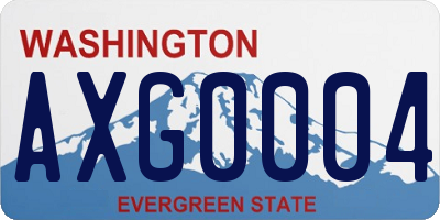 WA license plate AXG0004