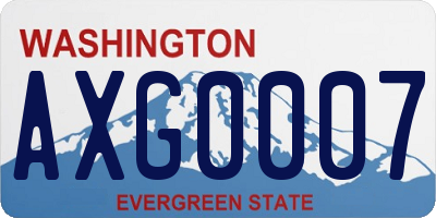 WA license plate AXG0007