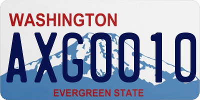 WA license plate AXG0010