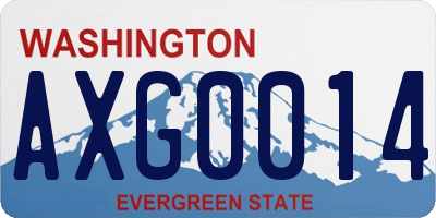 WA license plate AXG0014