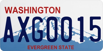 WA license plate AXG0015