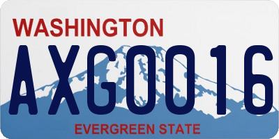 WA license plate AXG0016