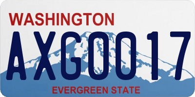 WA license plate AXG0017