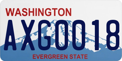 WA license plate AXG0018