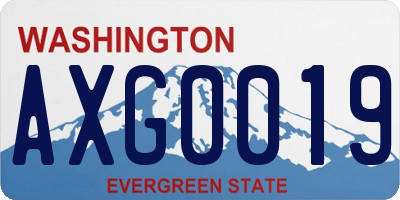 WA license plate AXG0019
