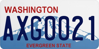 WA license plate AXG0021