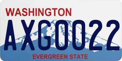 WA license plate AXG0022
