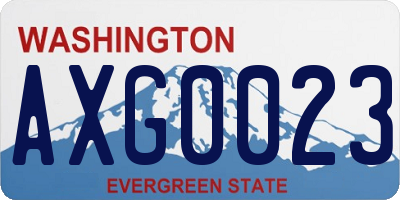 WA license plate AXG0023