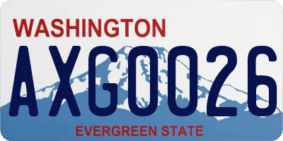 WA license plate AXG0026